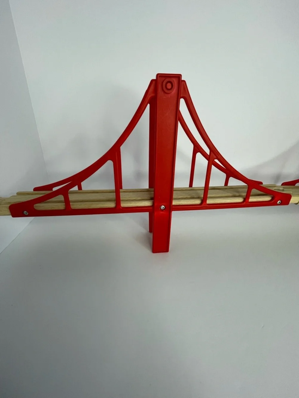 Brio Double Wooden Red Suspension Bridge 2 Ascending Track 1 Support Block - Picture 4 of 13